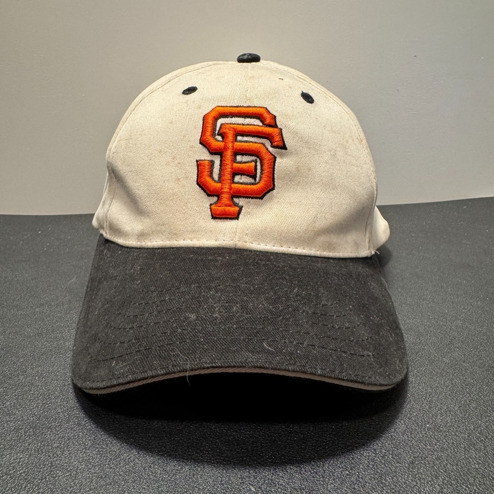 Vintage San Francisco Giants Hat‎ Cap Beige Orange Black Strap Back MLB Outdoor